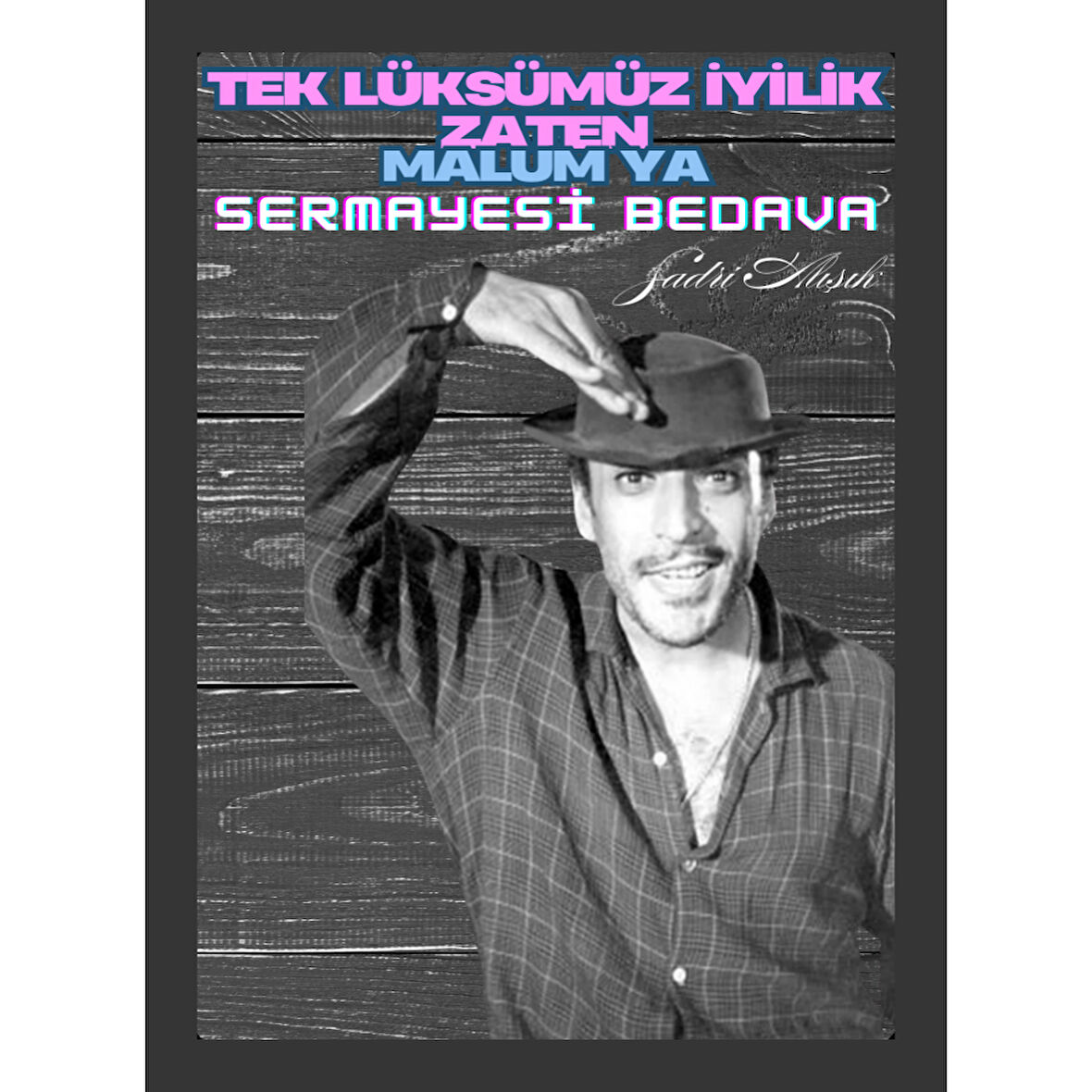 Turist Ömer Yeşilçam Ahşap Retro Tablo