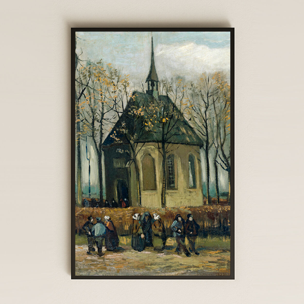 Van Gogh Kilise Bahçesi - UV Baskılı Sanat Tablosu