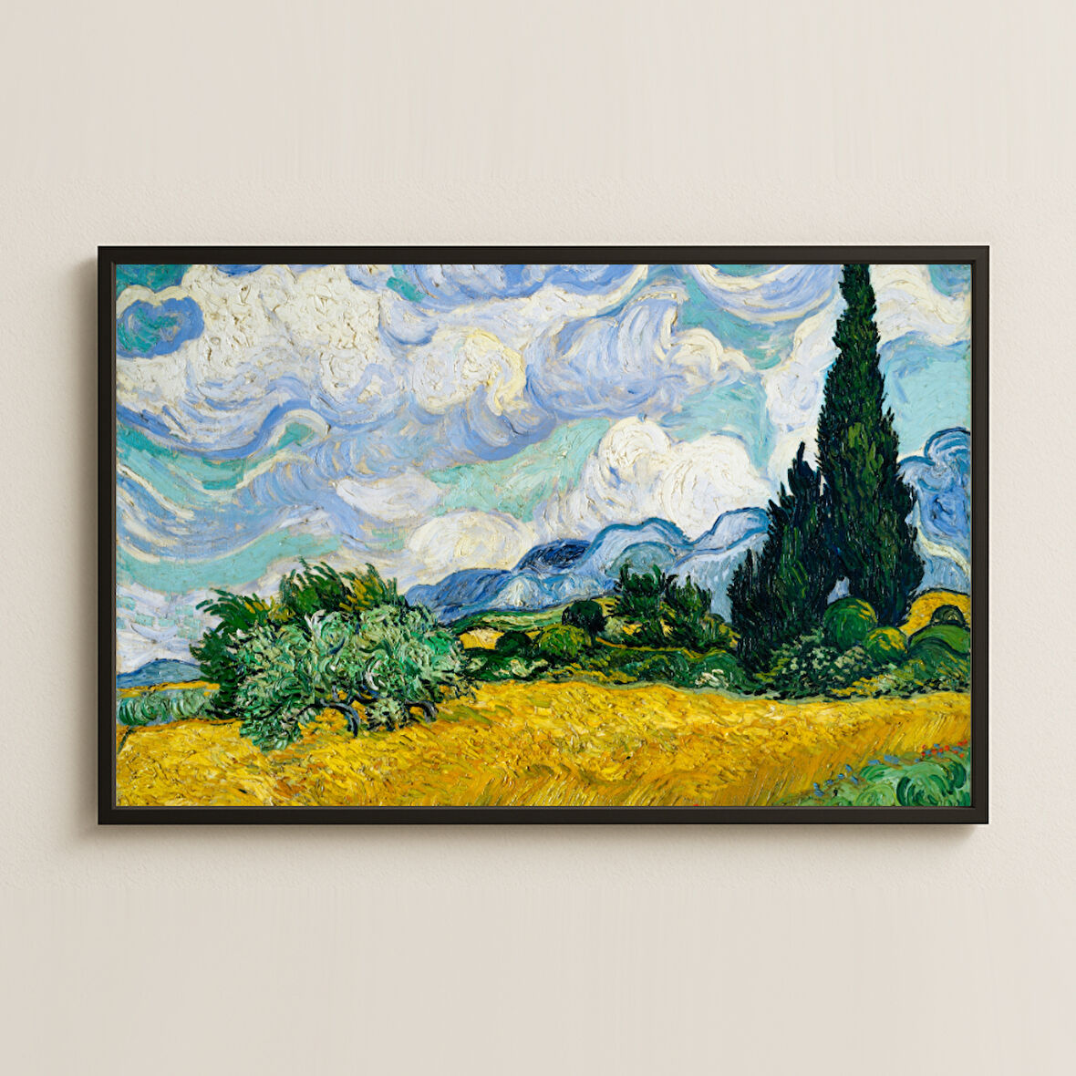 Van Gogh Buğday Tarlası ve Selvi - UV Baskılı Tablo