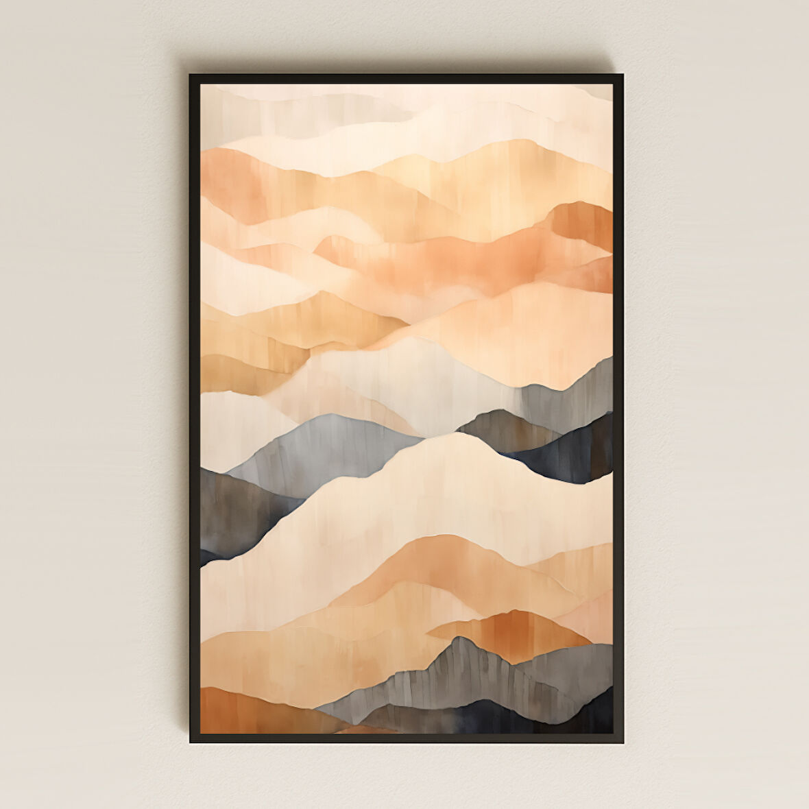 Pastel Dağ Manzarası - UV Baskılı Soyut Tablo