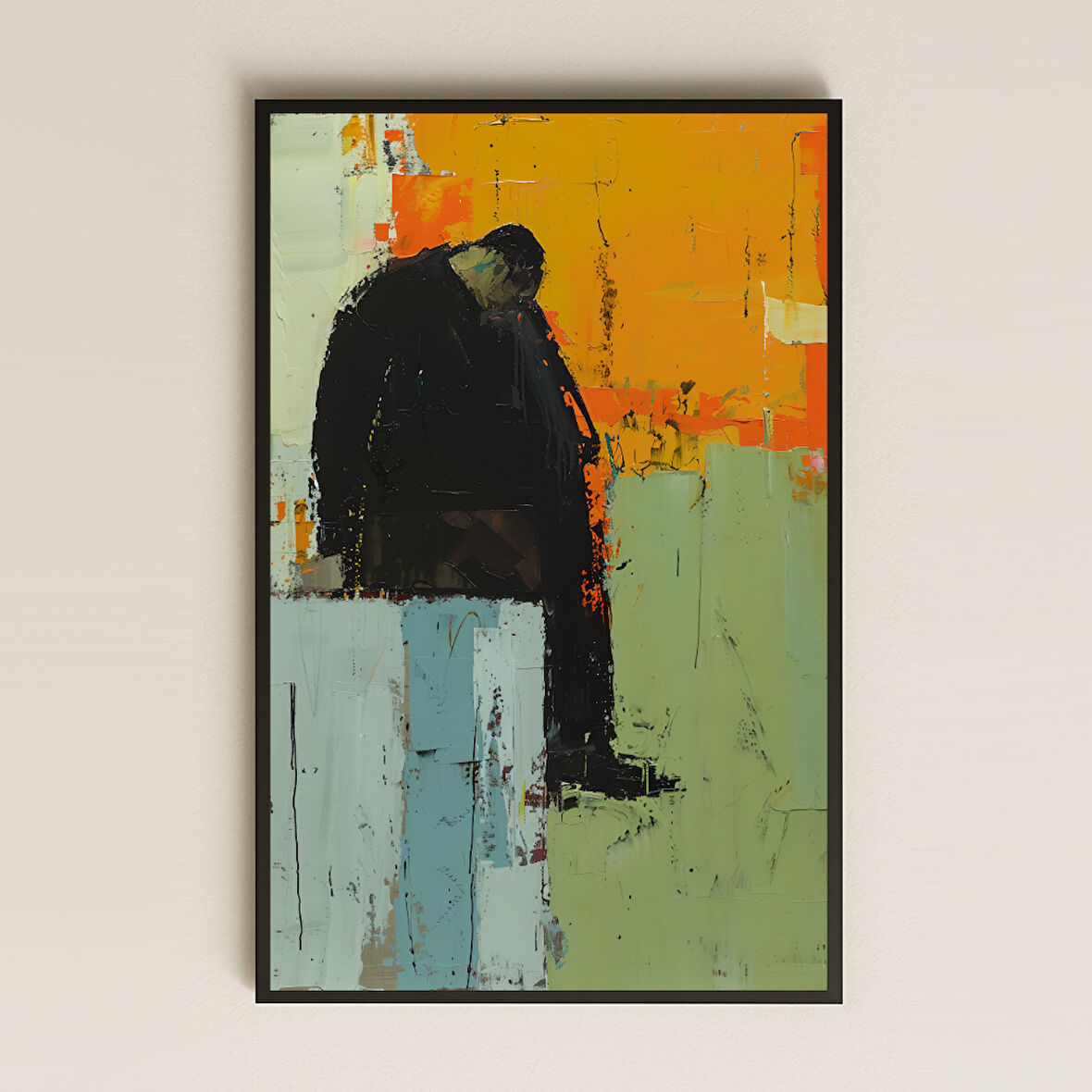 Soyut Figürlü Duygusal Tablo - UV Baskılı Modern Sanat