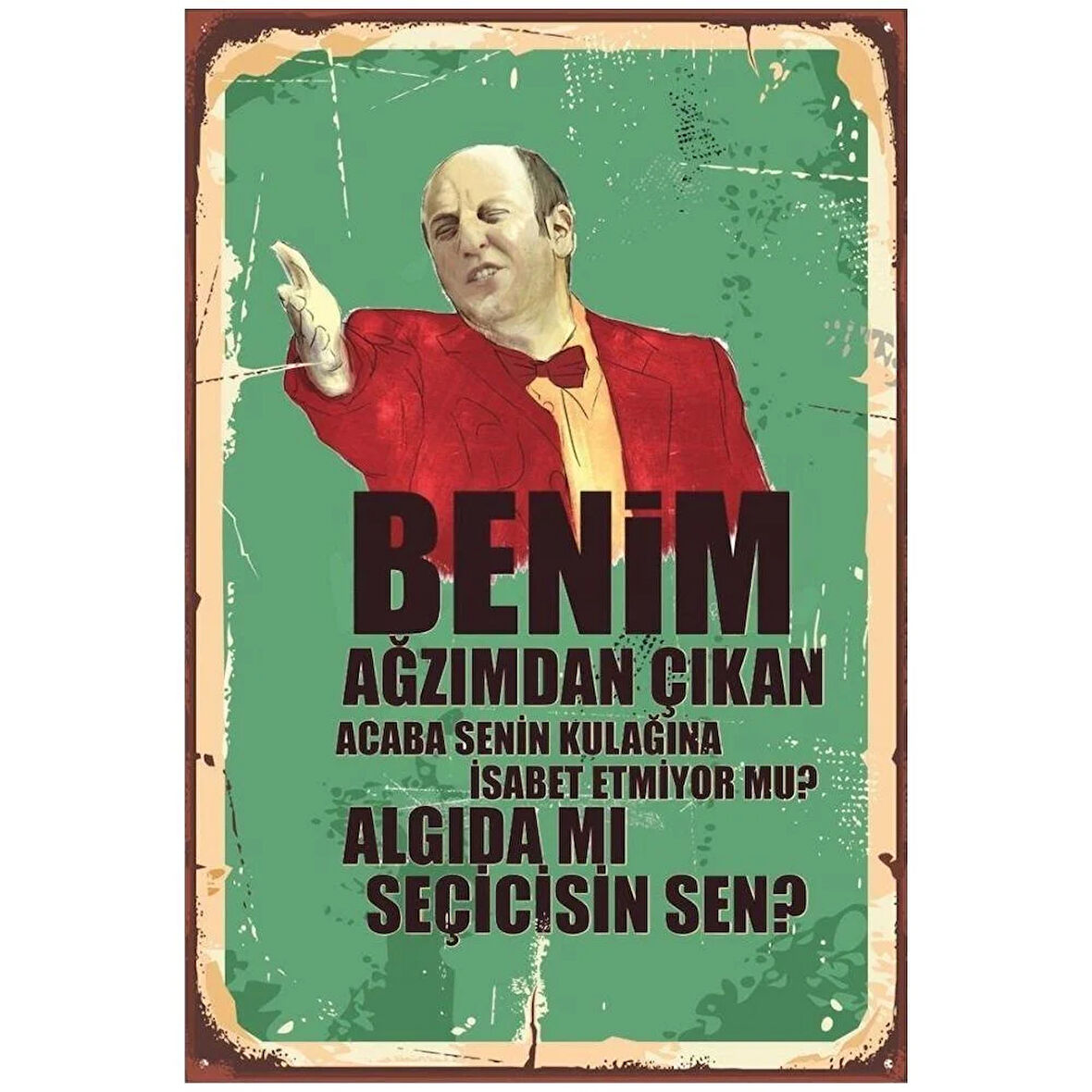 Leyla İle Mecnun İsmail Abi Ahşap Retro Vintage Poster