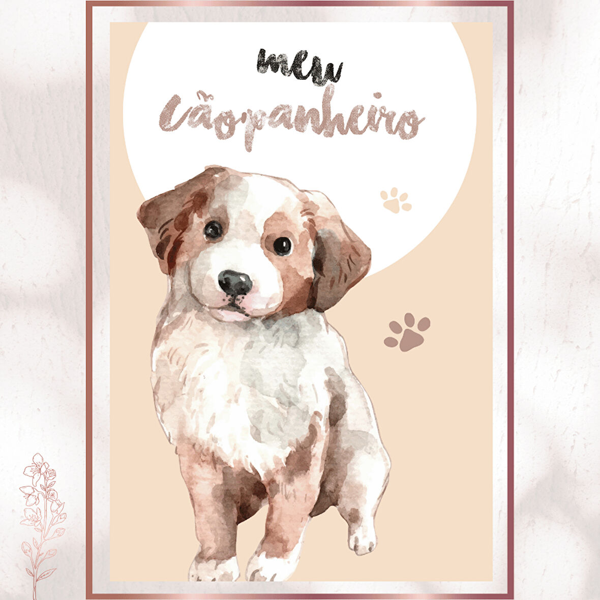 Benim Can Yoldaşım - Sulu Boya Sevimli Köpek Posteri