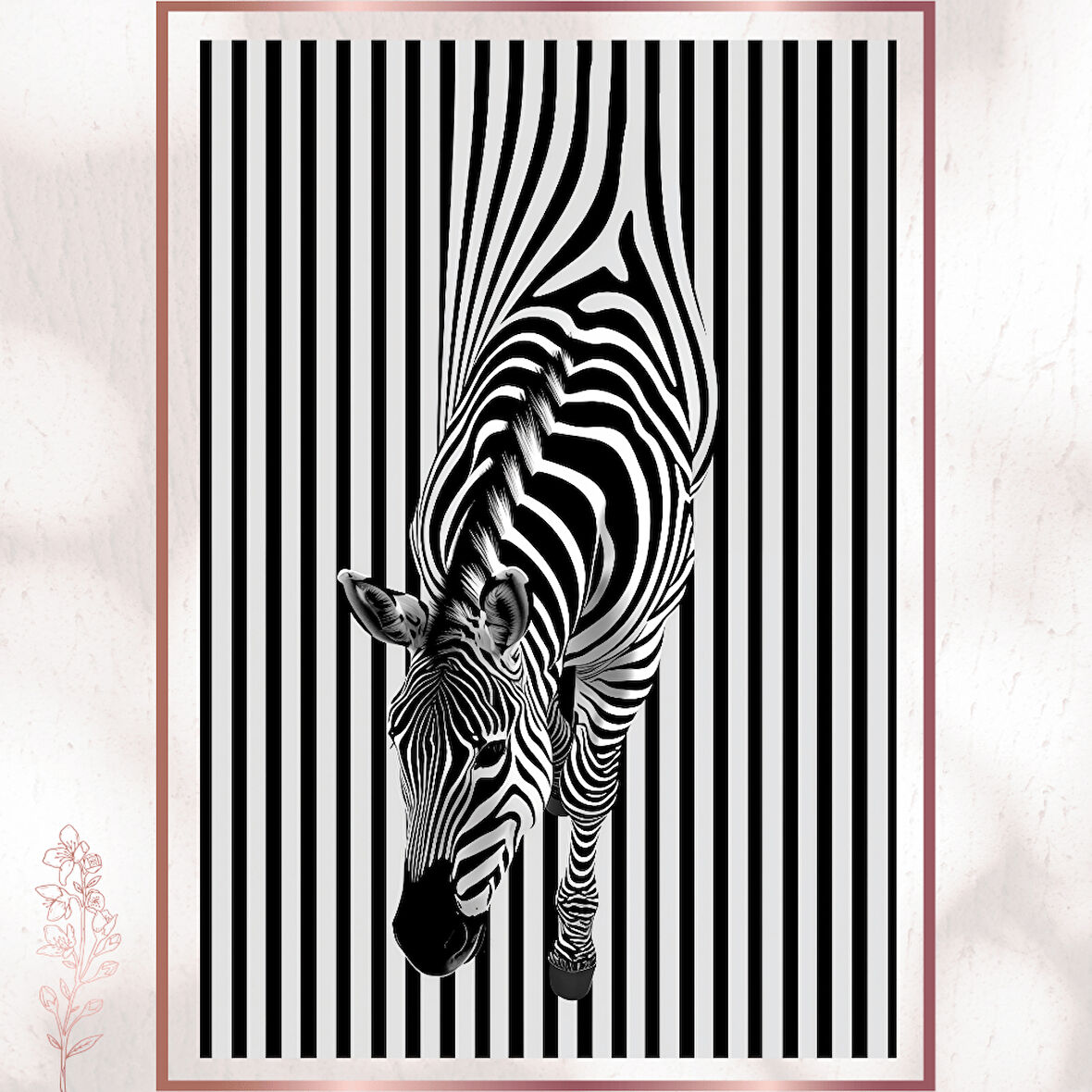 Çizgilerin Dansı Zebra - Modern Minimalist Poster