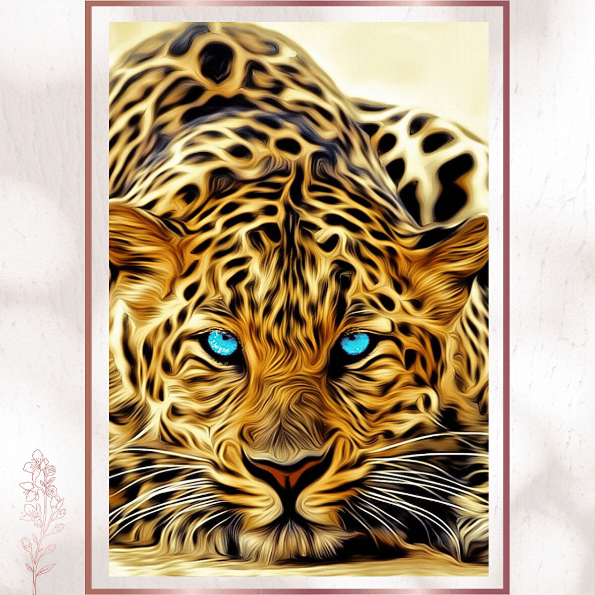 Mavi Gözlü Leopar - Güç ve Zarafet Modern Sanat Posteri