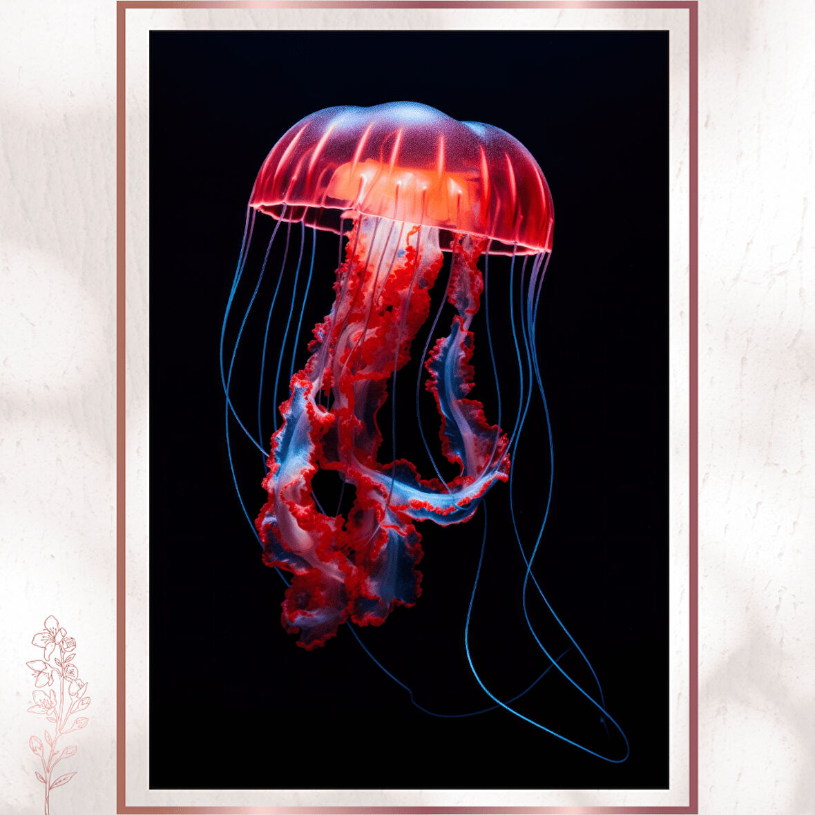 Neon Denizanası - Modern Su Altı Sanatı Posteri