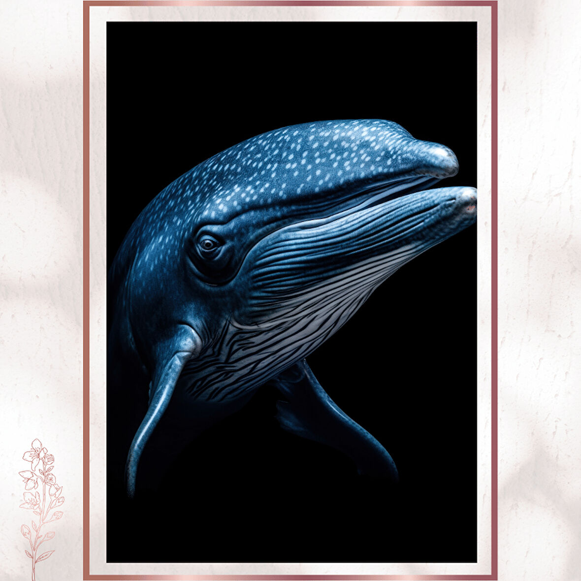 ACQUA Serisi Derin Mavi Balina Duvar Dekoru