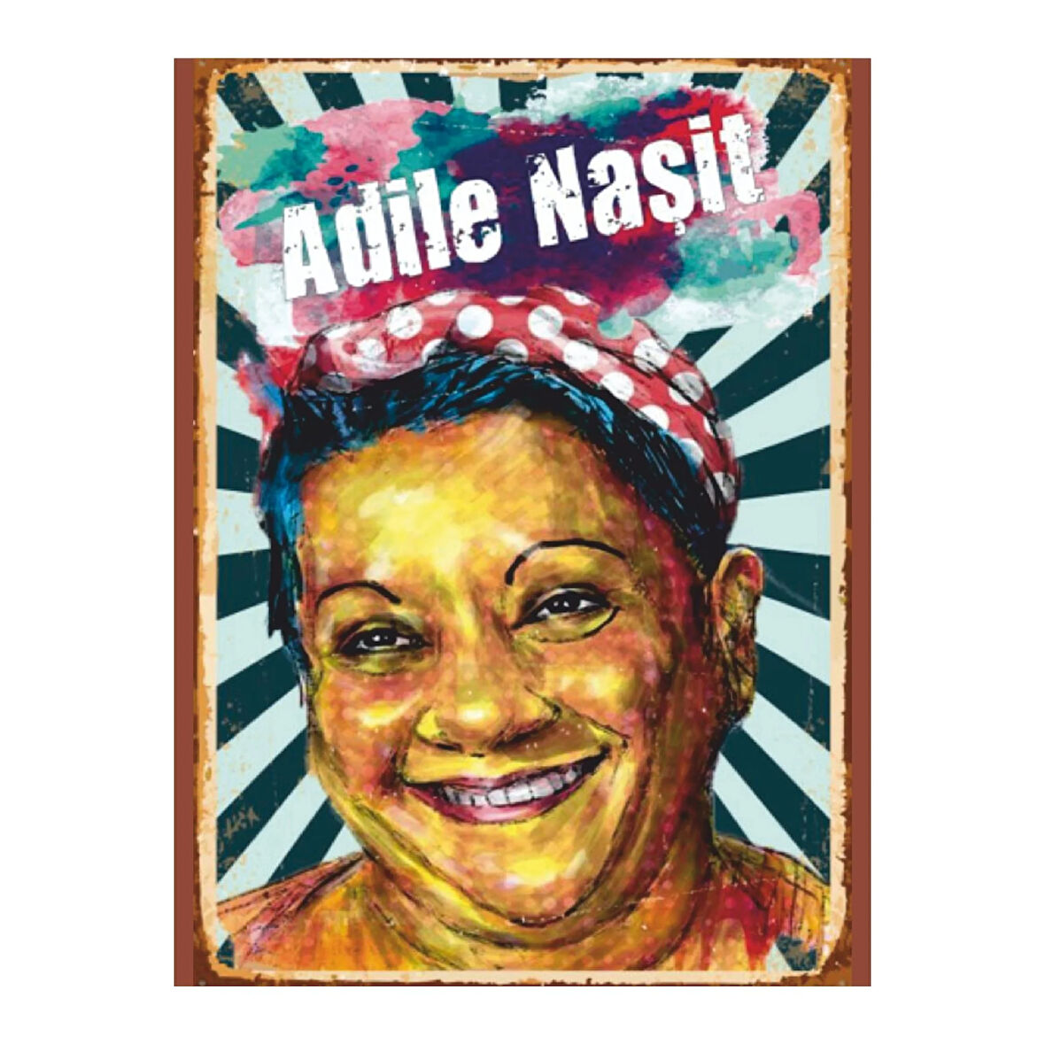 Adile Naşit Retro Poster Tablo | MDF Dekoratif Baskı