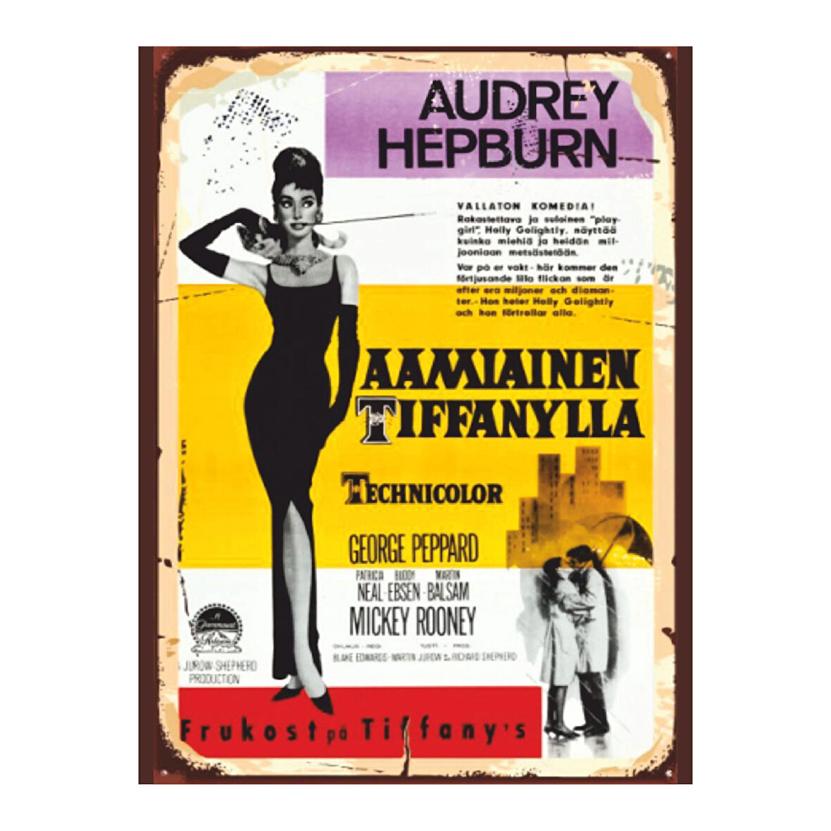 Audrey Hepburn Retro Poster | Tiffany'de Kahvaltı