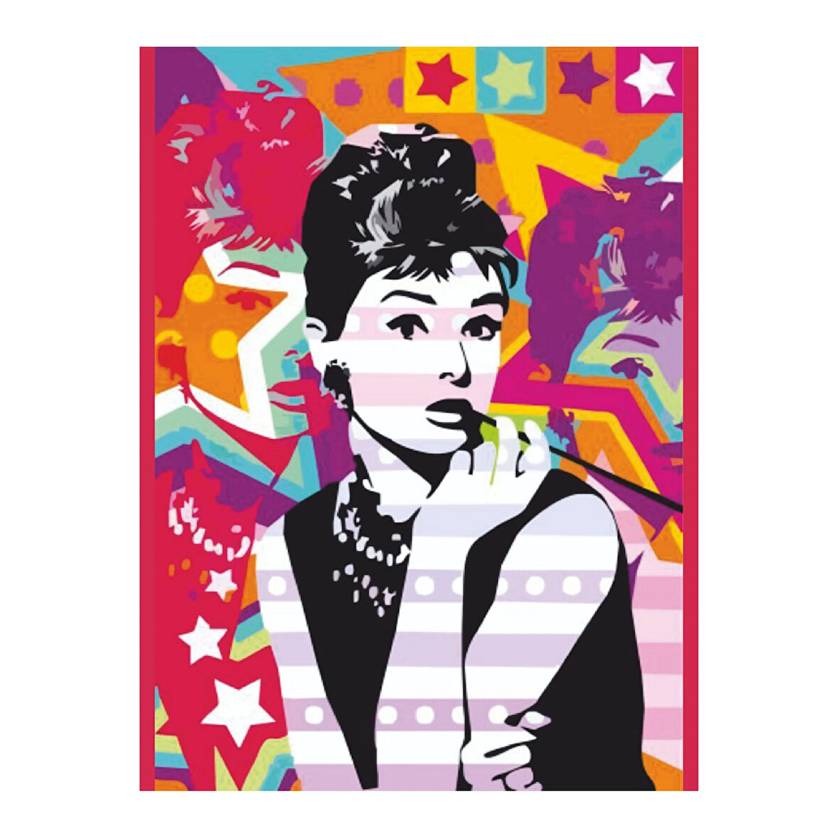 Audrey Hepburn Pop Art Tablo | Renkli Retro Dekor