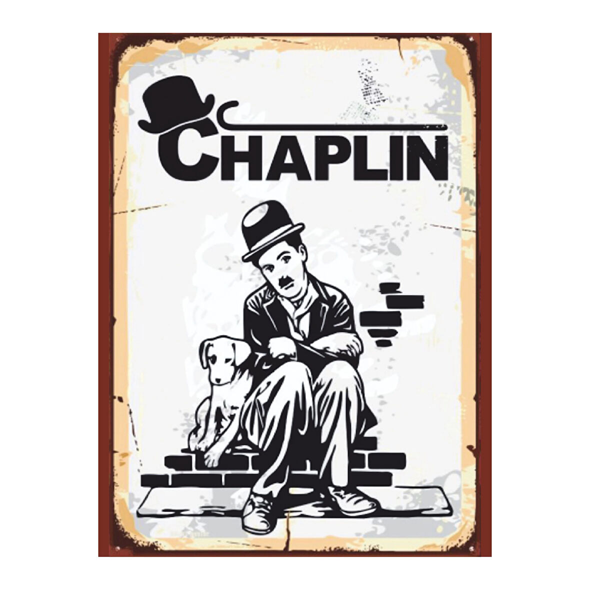 Charlie Chaplin Retro Tablo | Siyah Beyaz Klasik Poster