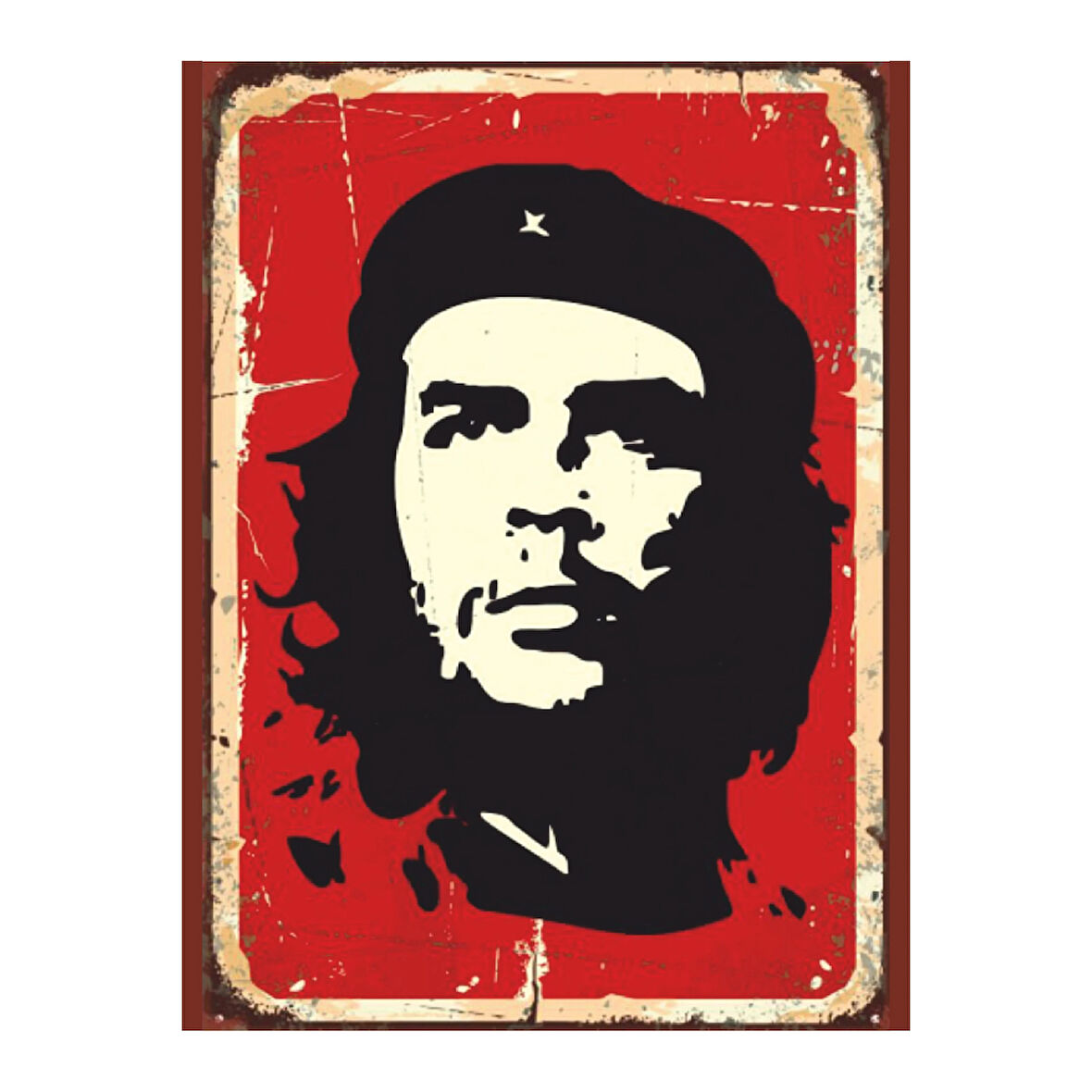 Che Guevara Retro Ahşap Poster Tablo | Devrim Temalı Vintage Duvar Dekoru