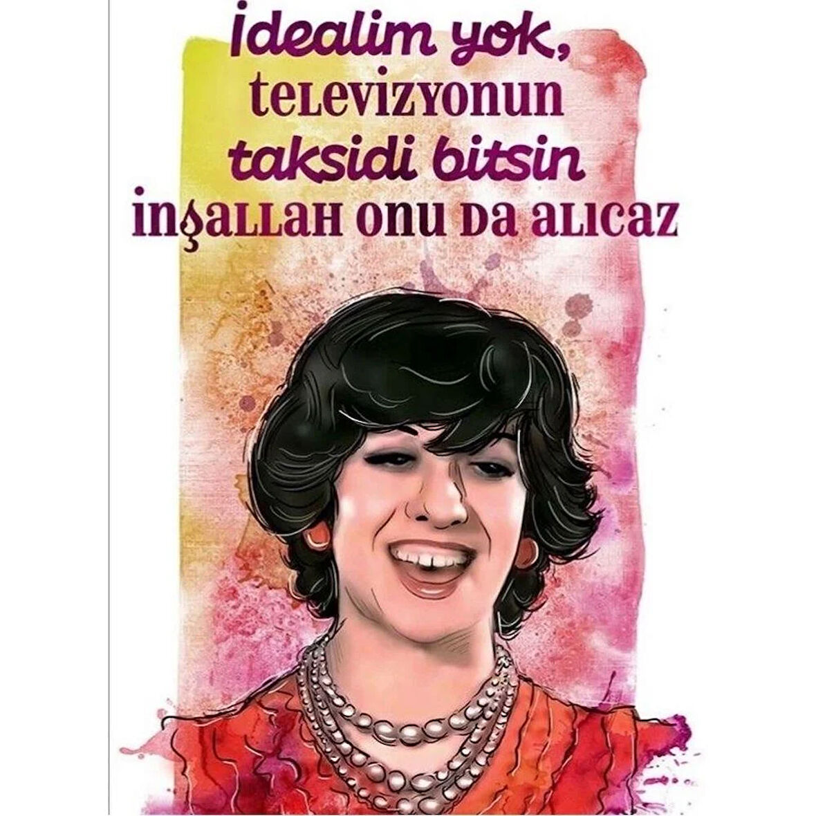 Ayşen Guruda İdealim Yok Ahşap Retro Vintage Poster 