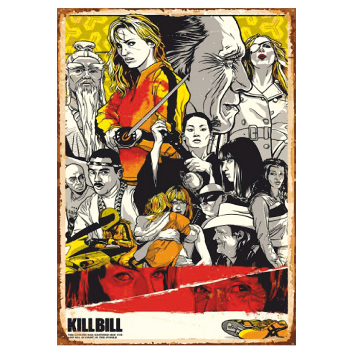 Kill Bill Film Temalı Tarantino Stili Ahşap Retro Poster Tablo