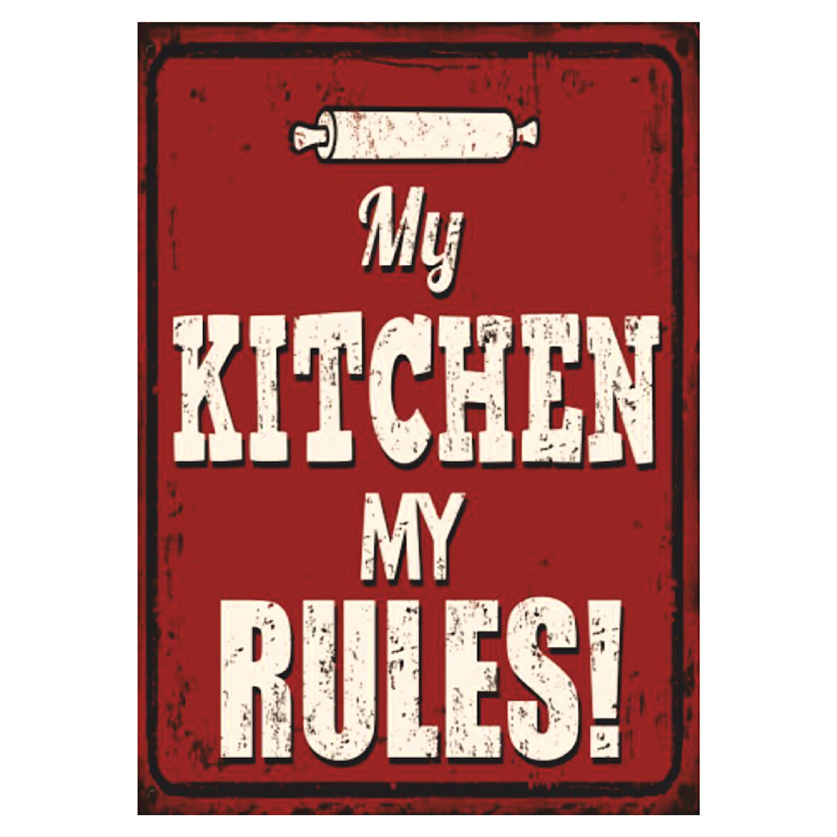 My Kitchen My Rules Yazılı Ahşap Retro Mutfak Posteri