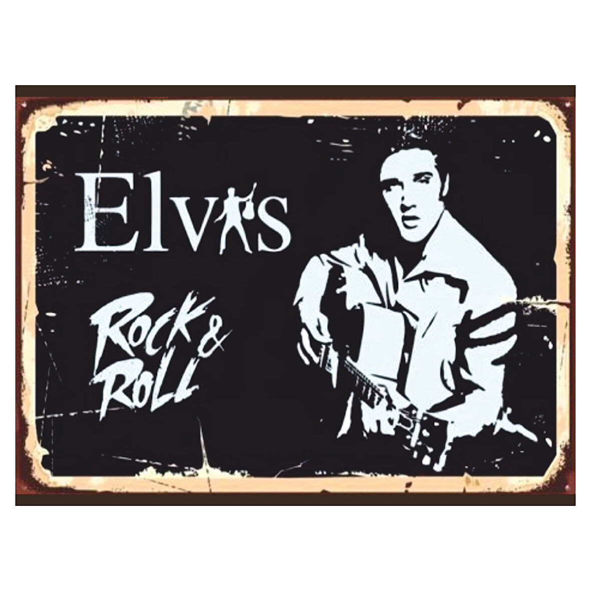 Elvis Presley Rock & Roll Temalı Retro Ahşap Poster Tablo | Vintage Müzik Dekoru