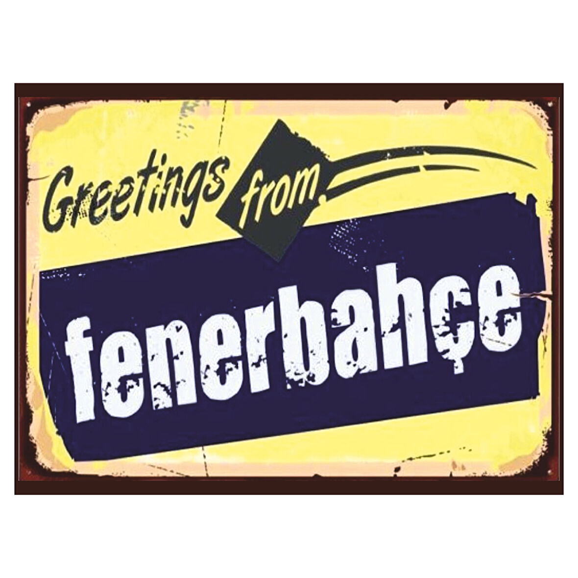 Fenerbahçe Temalı Retro Ahşap Poster Tablo | İstanbul Semt ve Taraftar Dekoru