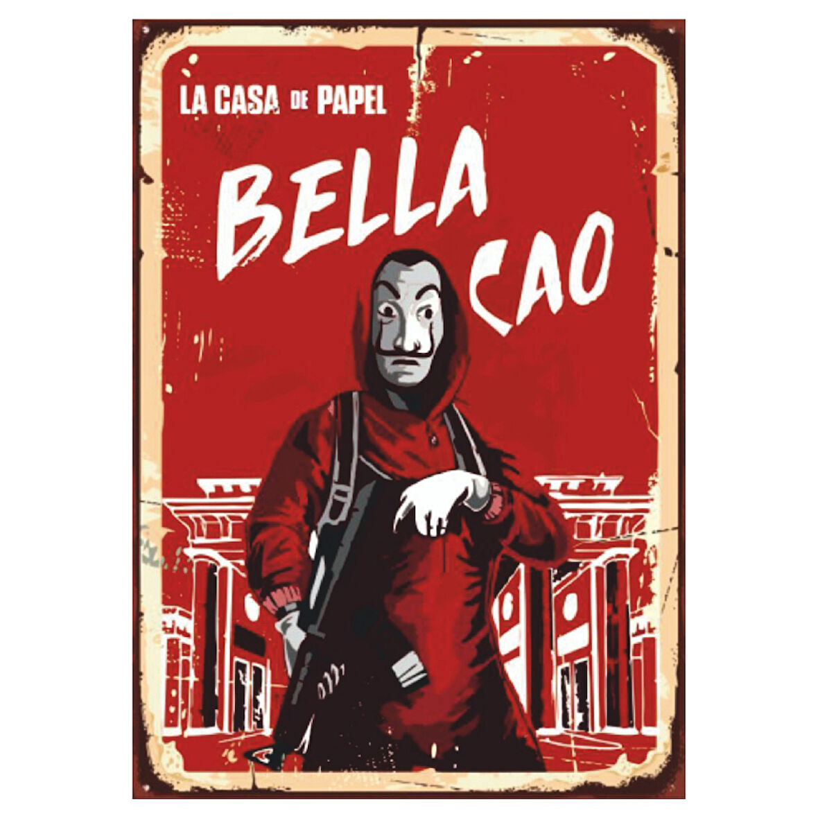La Casa de Papel Bella Ciao Temalı Ahşap Retro Poster Tablo