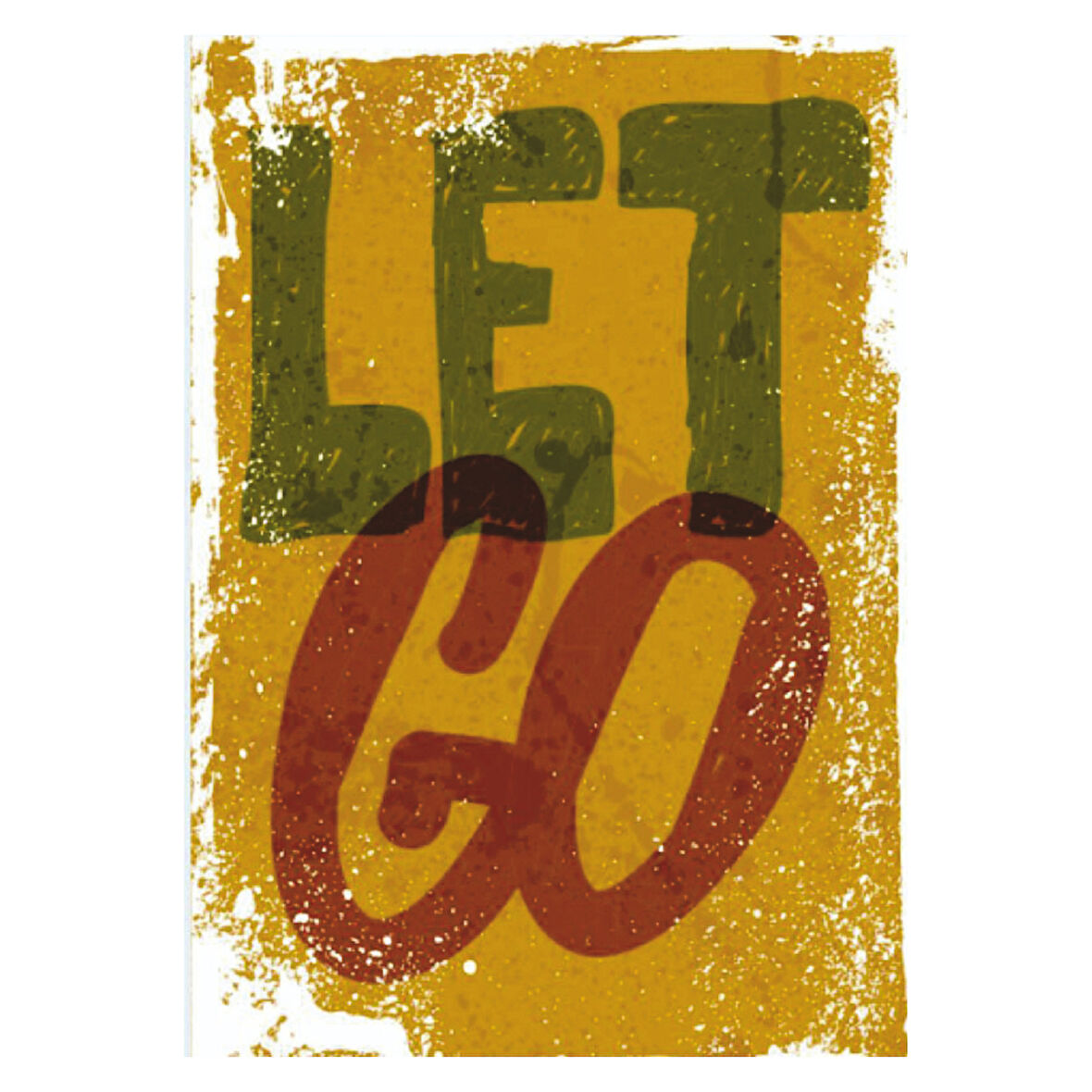 Let Go Yazılı Minimal Tipografi Ahşap Retro Poster Tablo