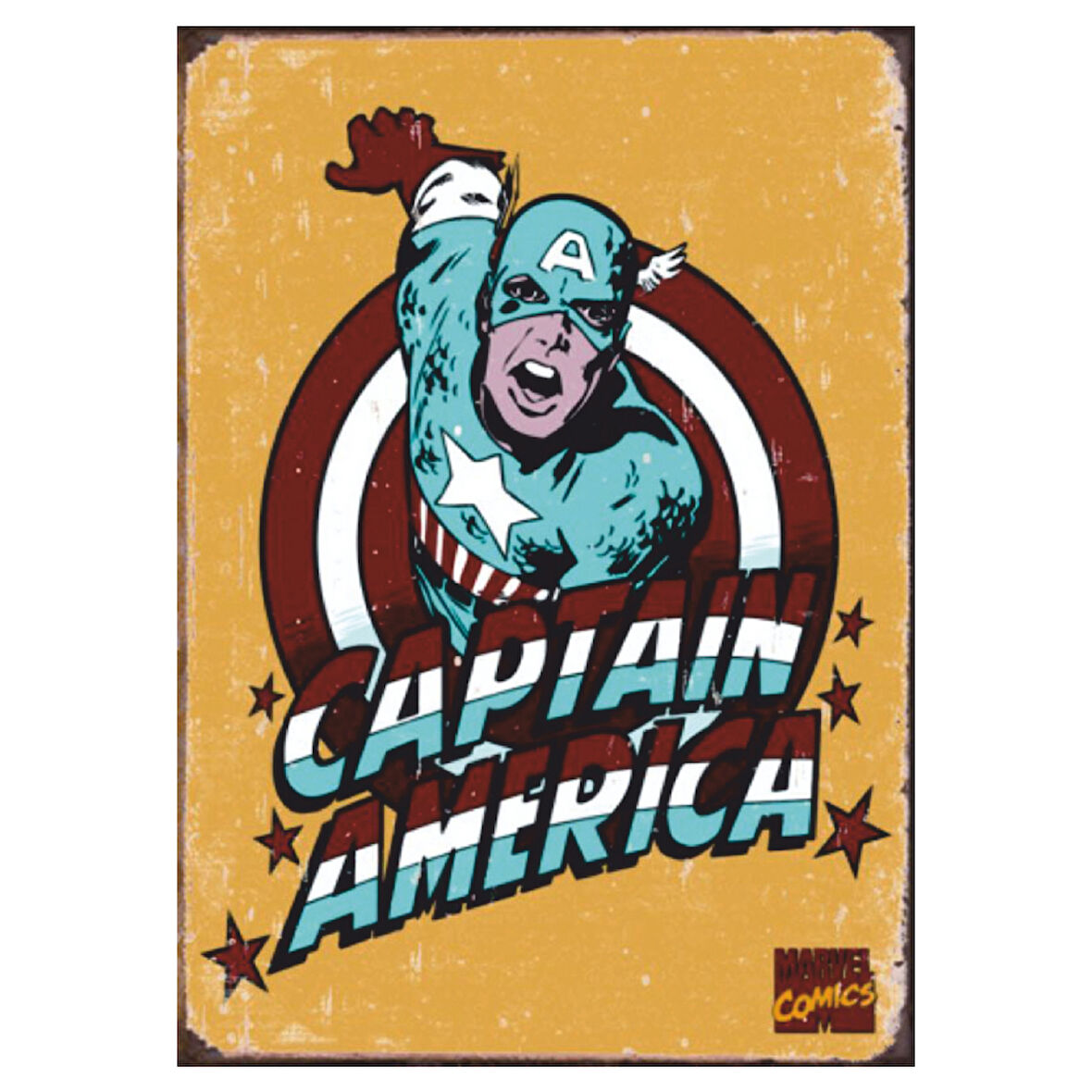 Captain America Marvel Çizgi Roman Temalı Ahşap Retro Poster Tablo