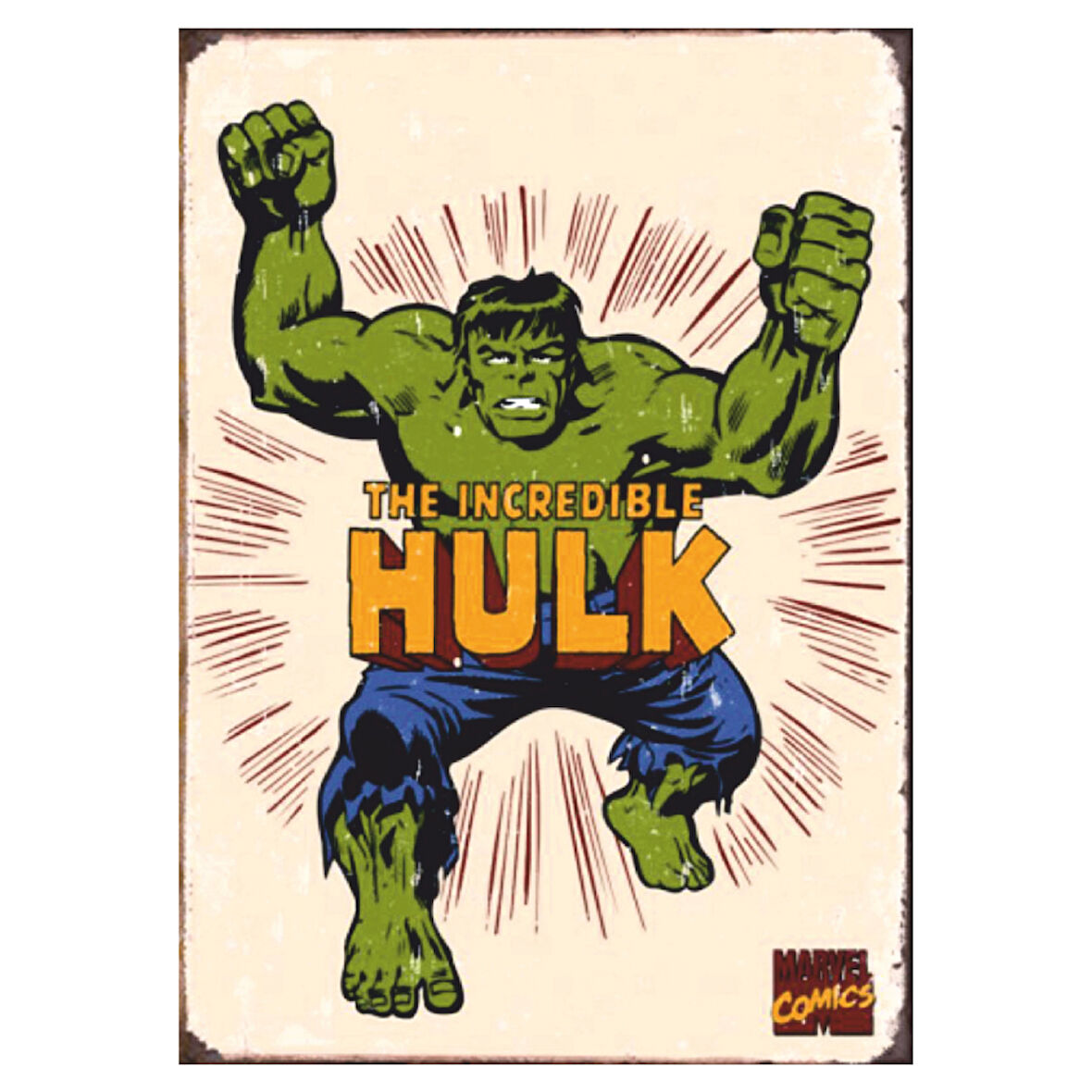 The Incredible Hulk Marvel Temalı Ahşap Retro Poster Tablo
