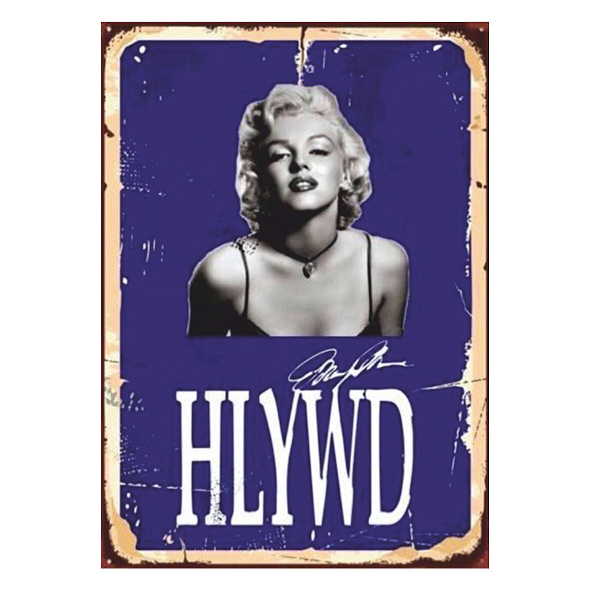 Marilyn Monroe Temalı HLYWD Yazılı Ahşap Retro Poster Tablo