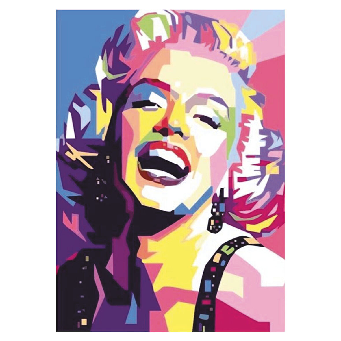 Renkli Pop Art Marilyn Monroe Temalı Ahşap Retro Poster Tablo