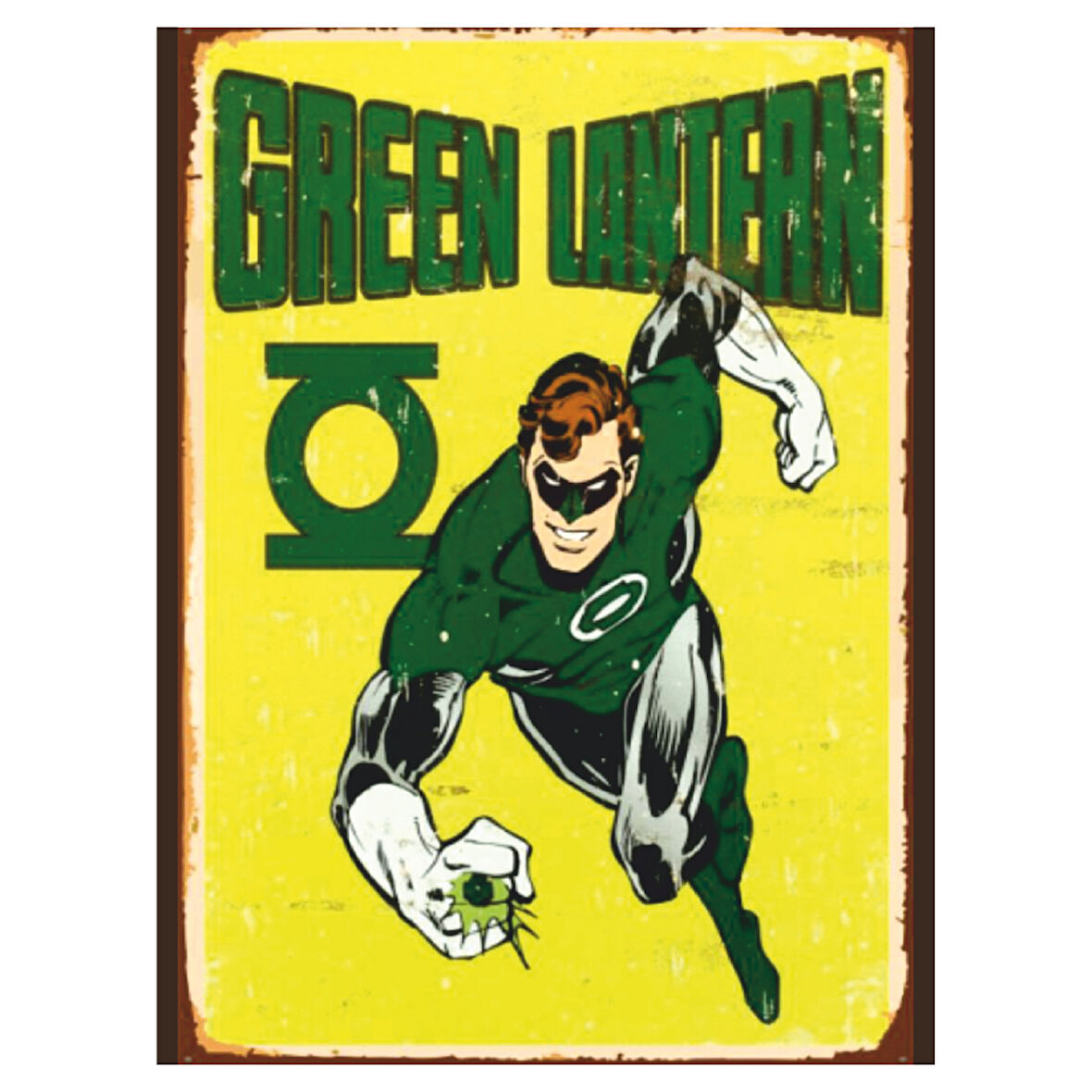 Green Lantern Temalı Retro Ahşap Poster Tablo | DC Comics Çizgi Roman Dekoru