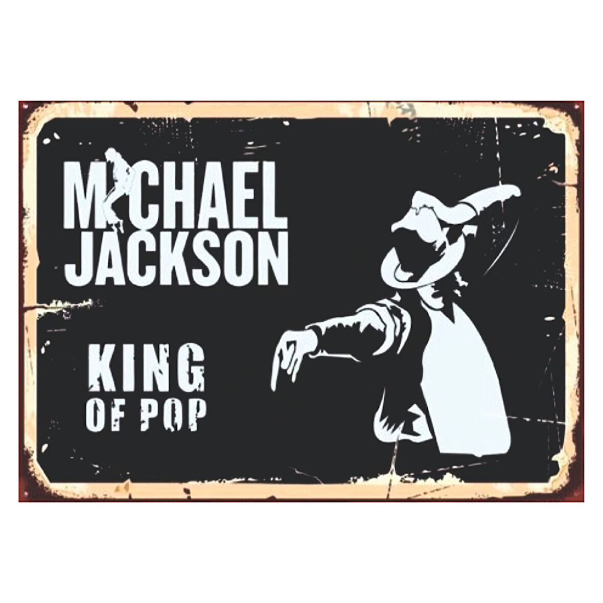 Michael Jackson King of Pop Temalı Ahşap Retro Siyah Beyaz Poster Tablo