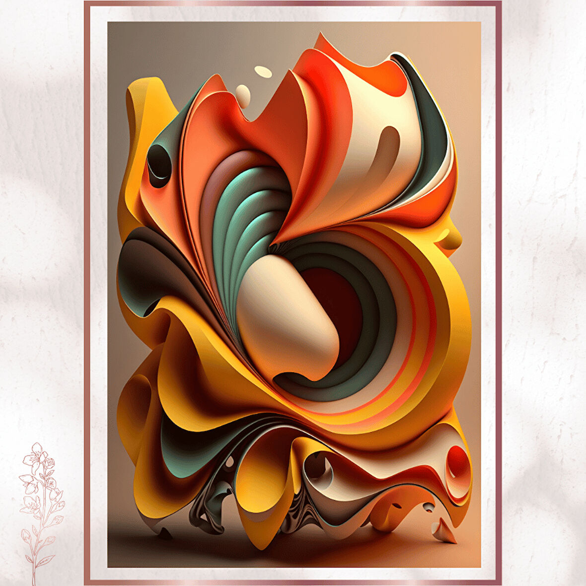 Spiral Soyut Sanat Tablosu - Retro Renkli Modern Pleksi Dekor