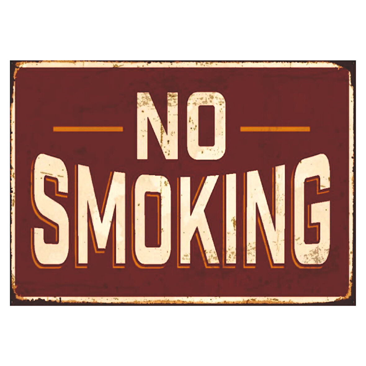 No Smoking Yazılı Retro Stil Ahşap Uyarı ve Dekoratif Poster Tablo