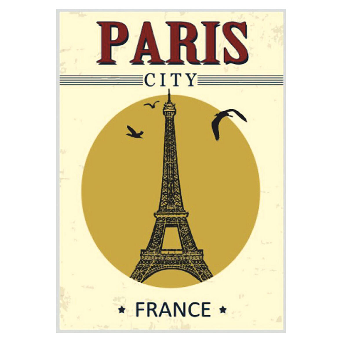 Paris Eyfel Kulesi Retro Ahşap Tablo - Nostaljik Şehir Posteri