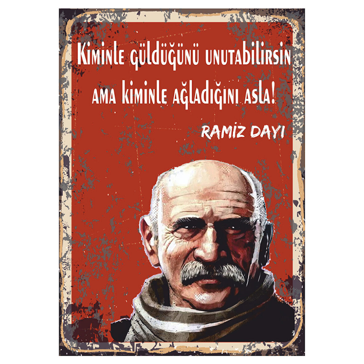 Ramiz Dayı Retro Ahşap Tablo - Efsane Replikli Nostaljik Tasarım