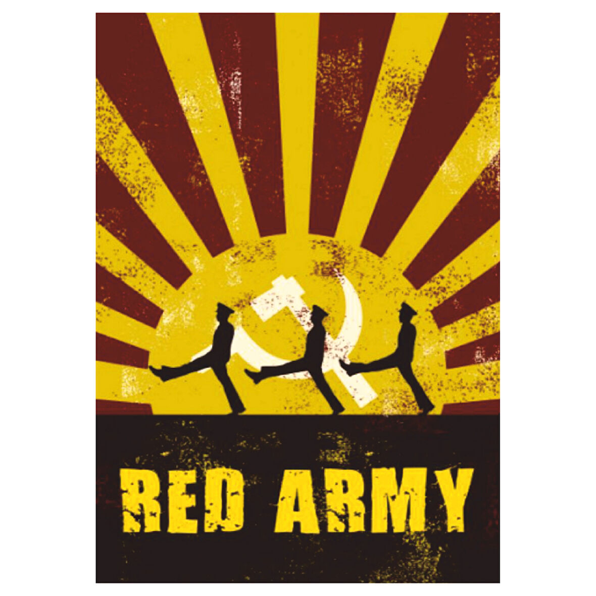 Red Army Retro Ahşap Tablo - Sovyet Temalı Propaganda Poster Tasarımı