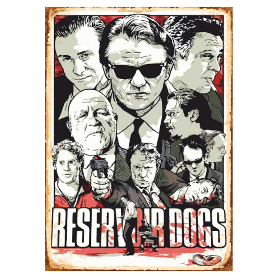 Reservoir Dogs Retro Ahşap Tablo - Tarantino Temalı Suç Filmi Posteri