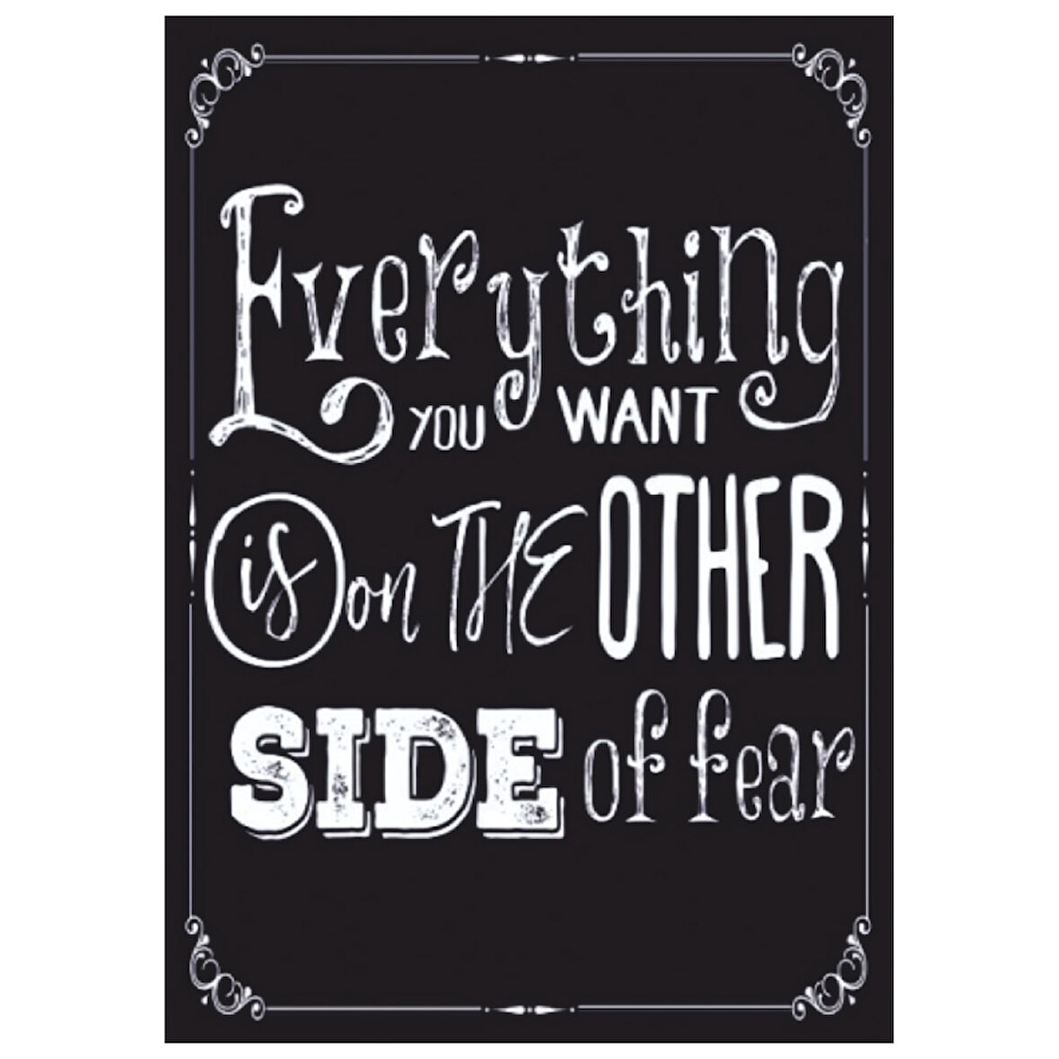 Motivasyon Sözlü Retro Ahşap Tablo - “Everything You Want...” Tasarımı