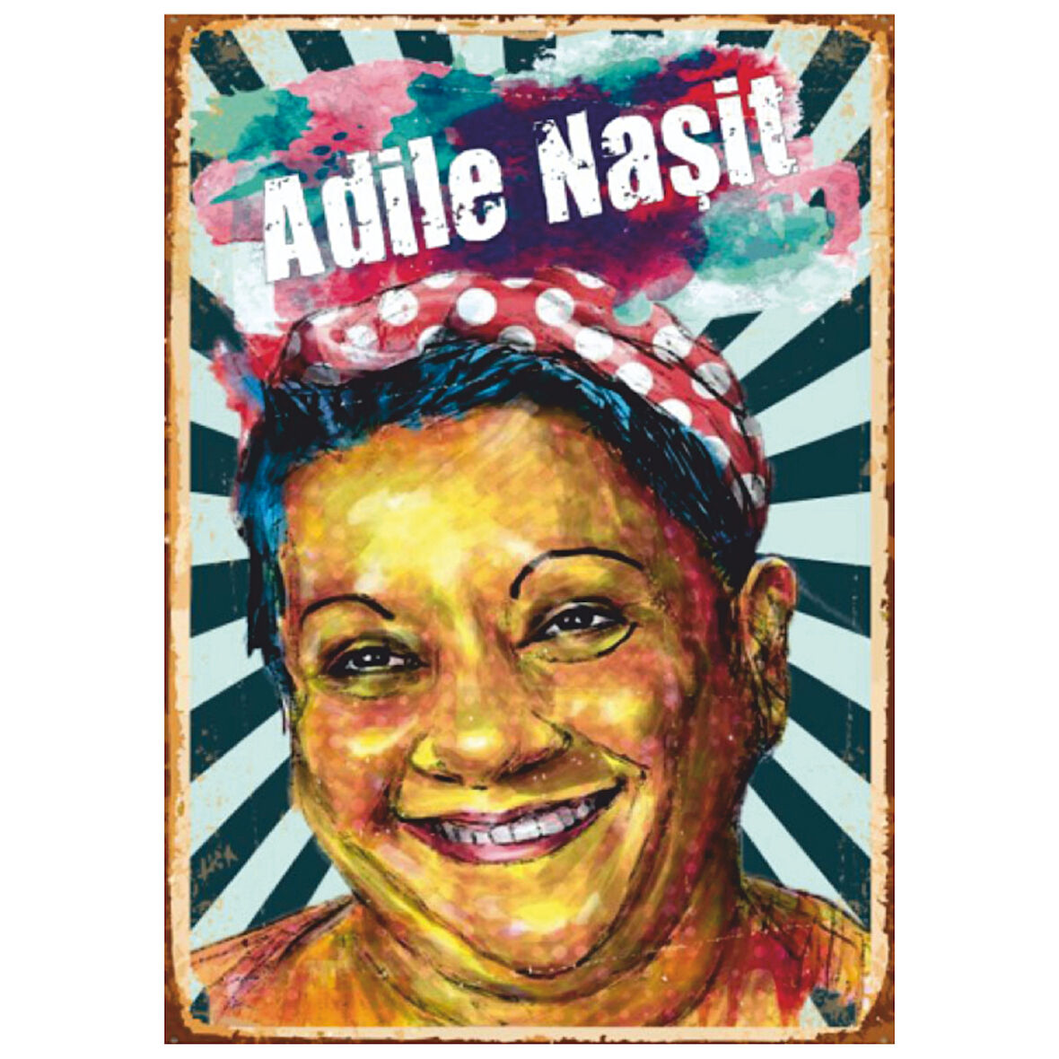 Adile Naşit Retro Ahşap Tablo - Türk Sinemasının Gülümseyen Annesi Portresi