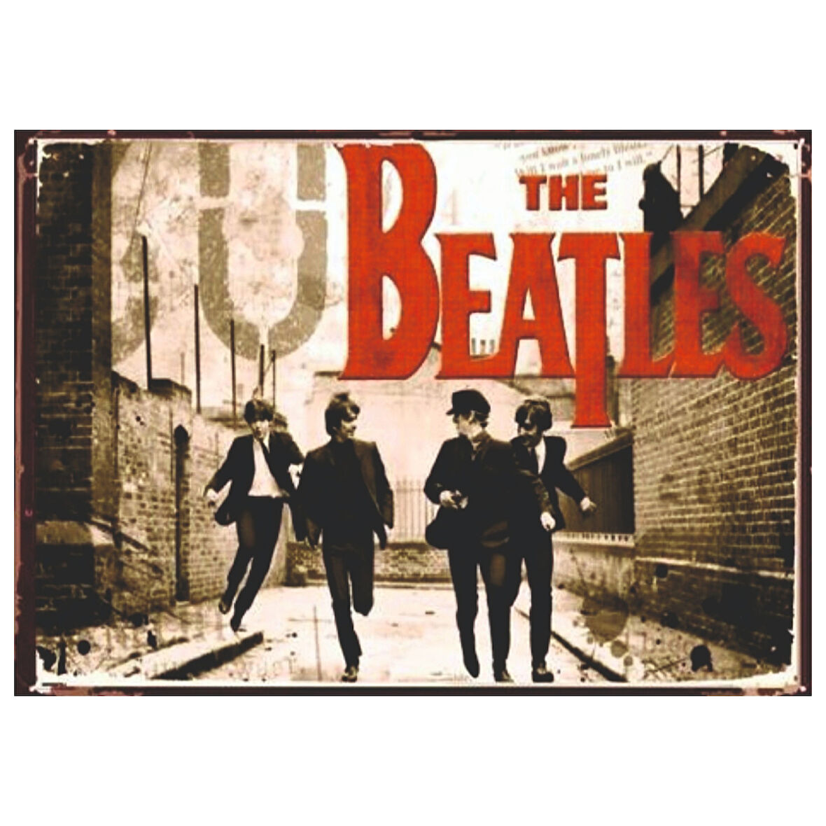 The Beatles Retro Ahşap Tablo - Müzik Efsanesi ve Nostalji Temalı Tasarım