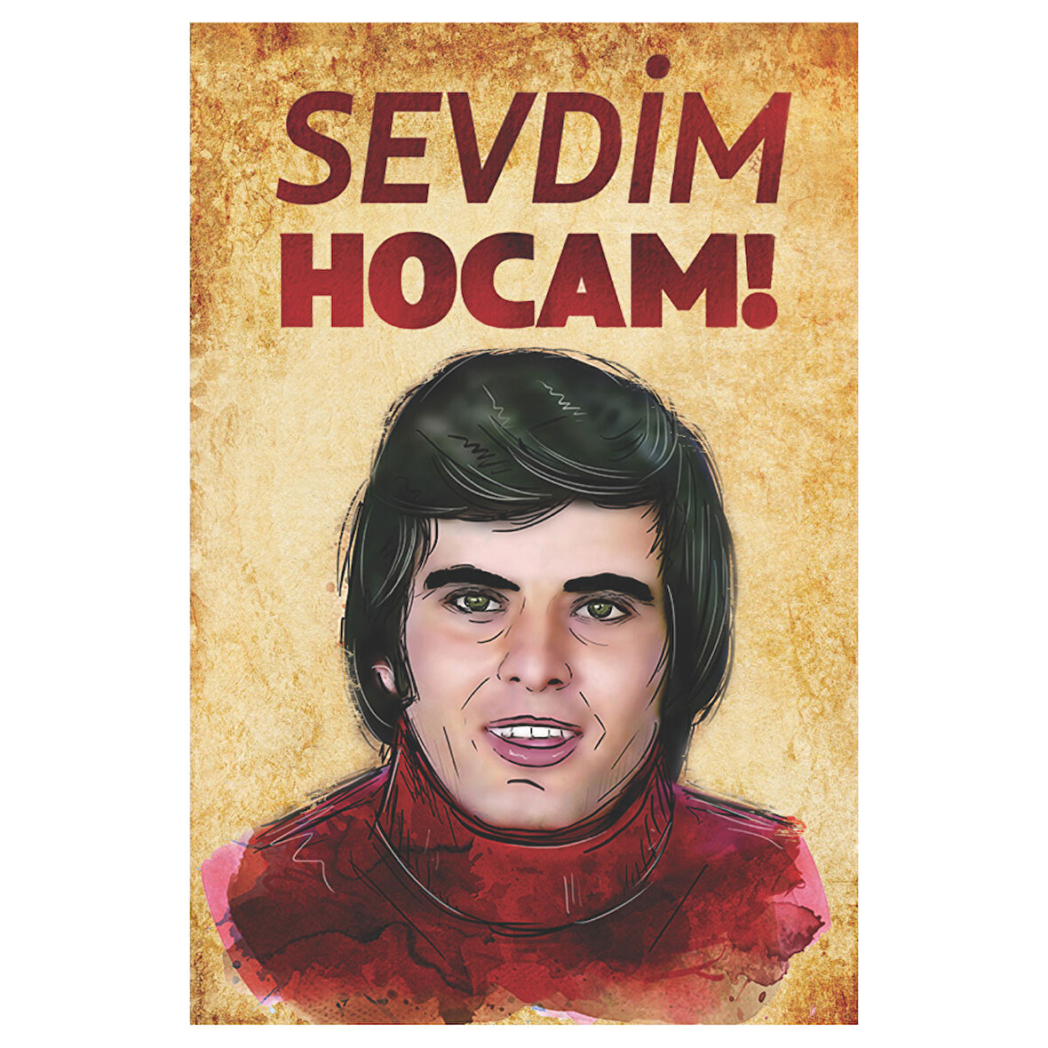Sevdim Hocam Yazılı Güdük Necmi Retro Ahşap Tablo – Hababam Sınıfı Temalı Mizahi Dekor