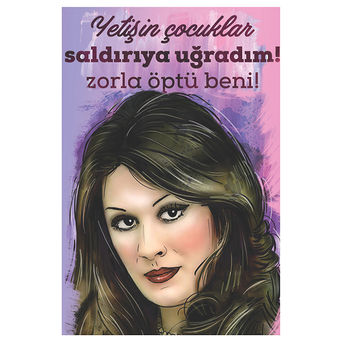 Yeşilçam Replikli Retro Ahşap Tablo – Zorla Öptü Beni Mizahi Dekor Tasarımı