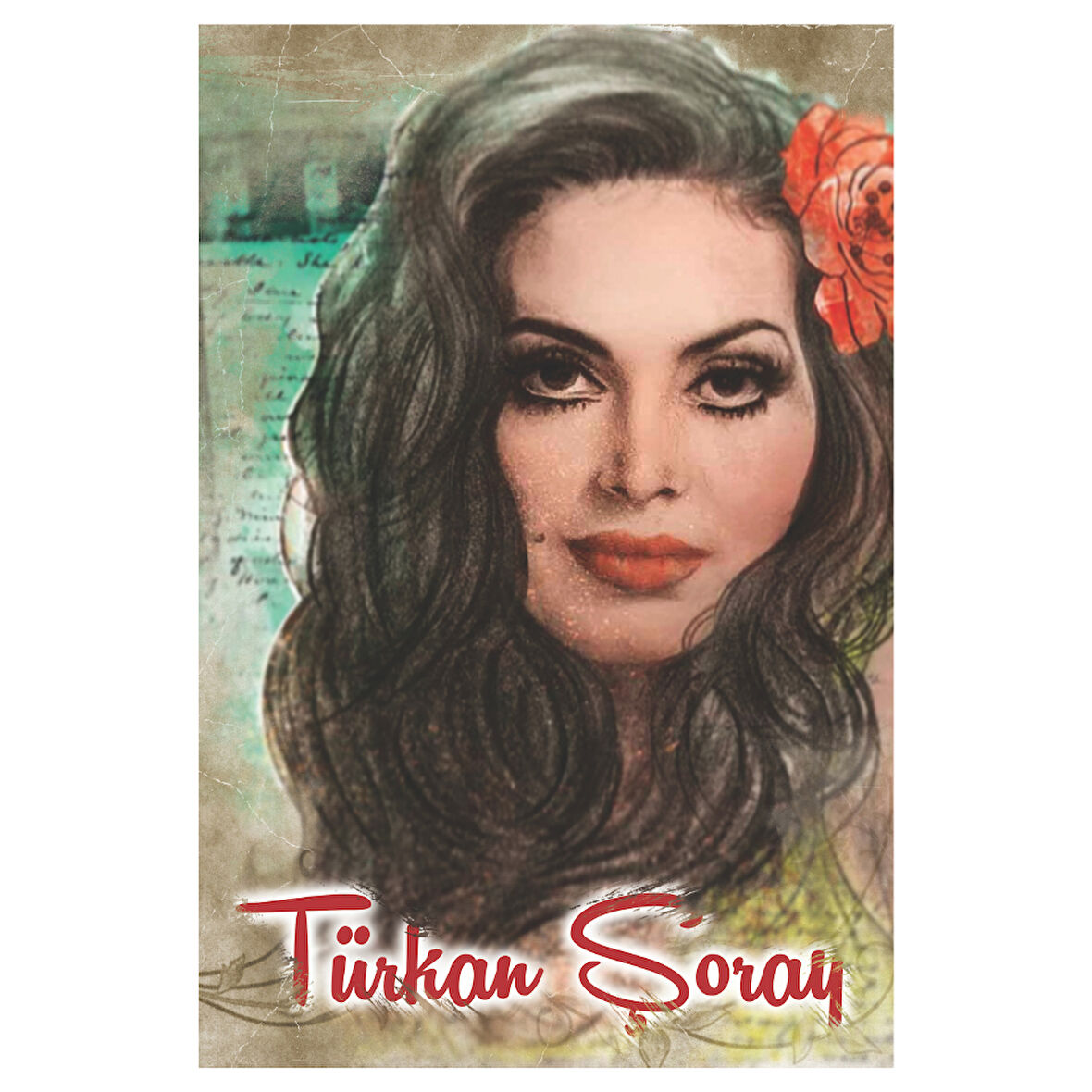 Türkan Şoray Retro Ahşap Tablo – Yeşilçam Sultanı İllüstrasyon Portre Tasarımı