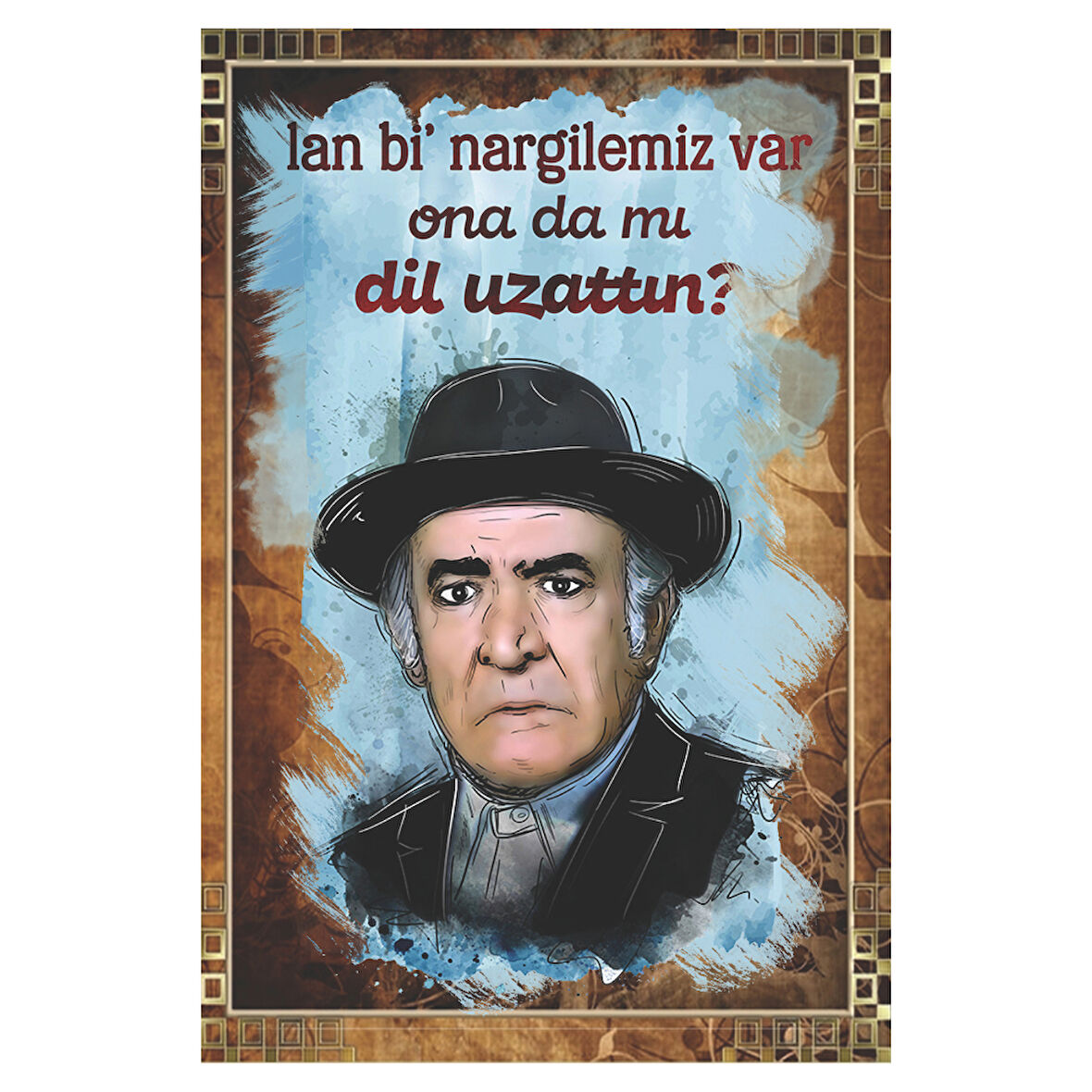 Lan Bi' Nargilemiz Var – Retro Mizahi Ahşap Tablo | Sert Replikli Tasarım