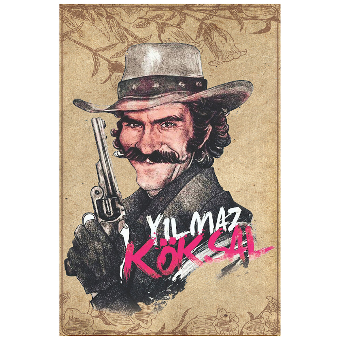 Yılmaz Köksal Western Retro Tablo – Cowboy Temalı Ahşap Dekor