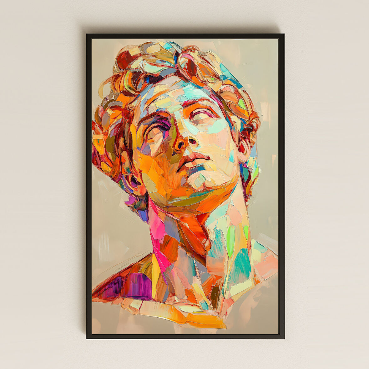 Renkli Büst Tasarımlı Şeffaf Pleksi Tablo