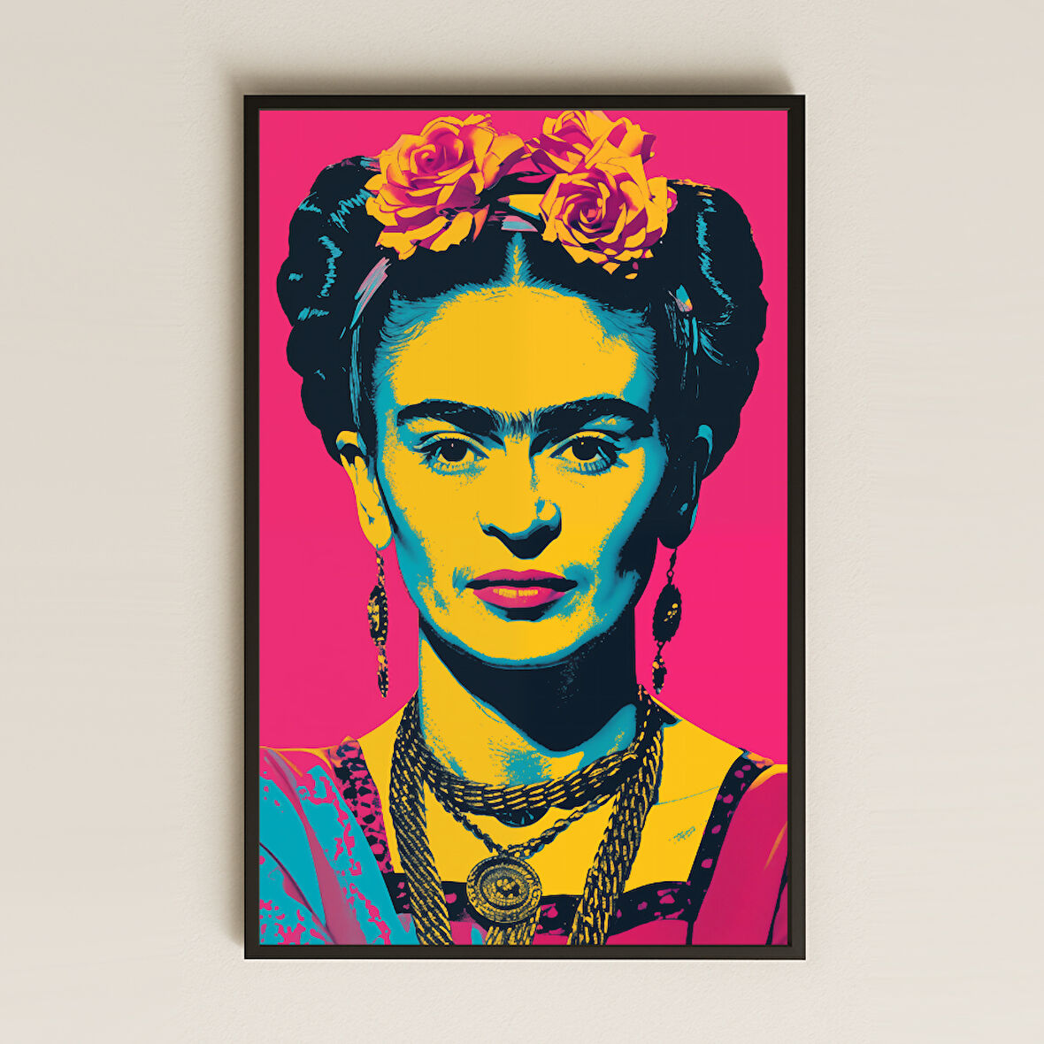 Frida Kahlo Pop-Art Tasarımlı Şeffaf Pleksi Tablo