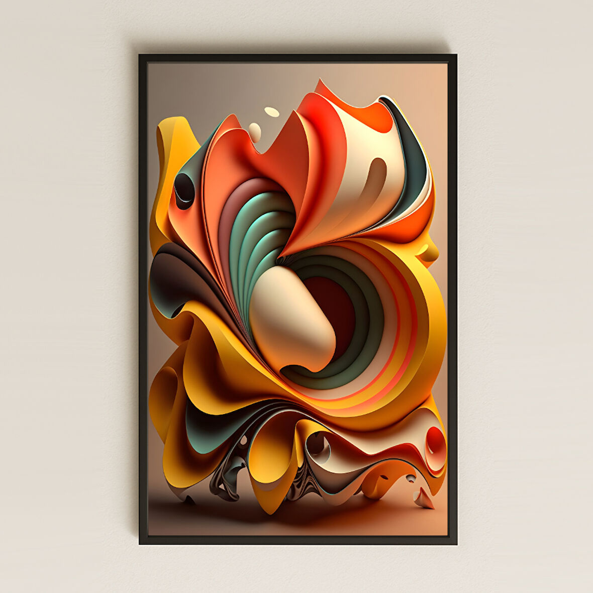 Katmanlı Soyut Formlu Renkli Şeffaf Pleksi Tablo