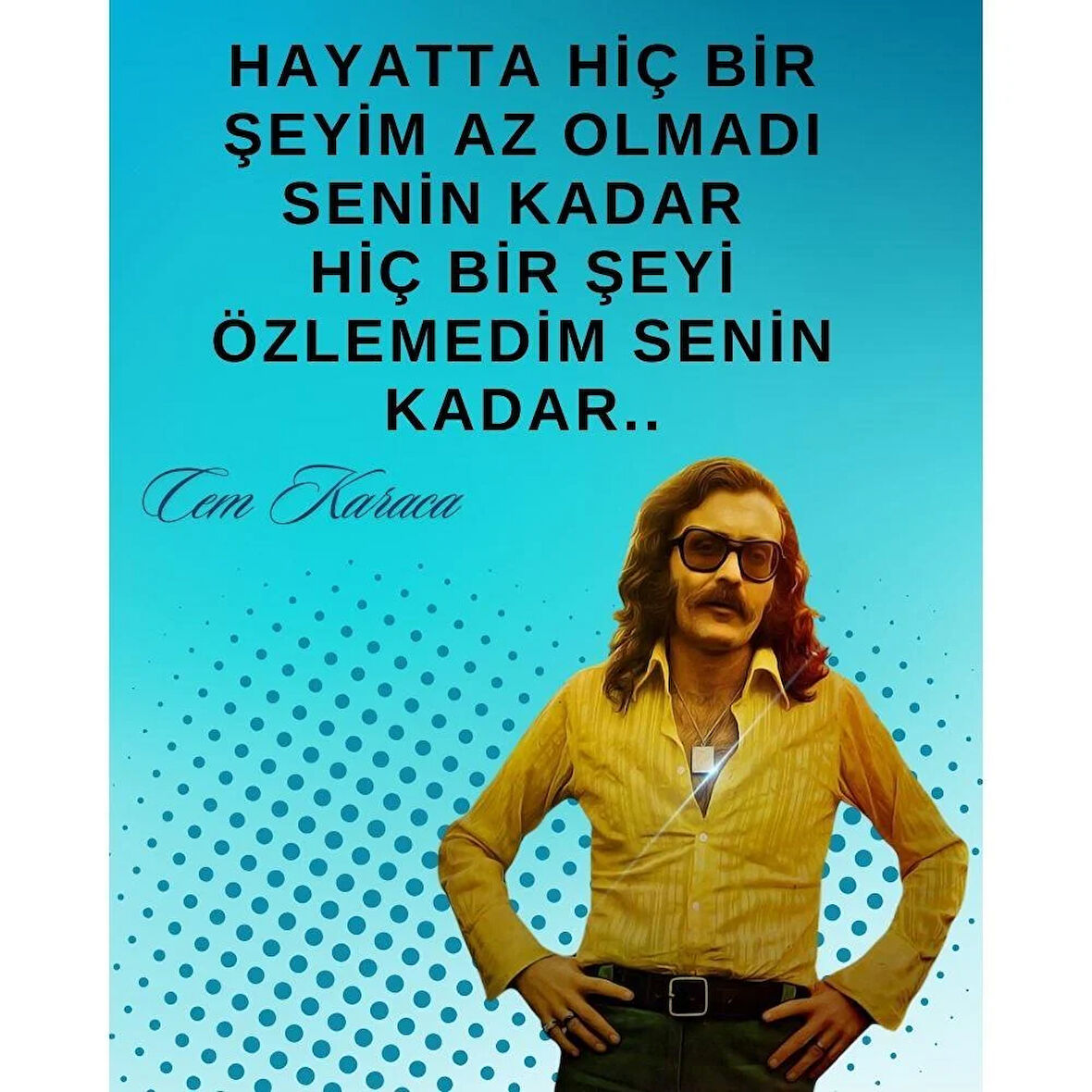 Cem Karaca Seni Özlediğim Kadar Ahşap Retro Vitage Poster