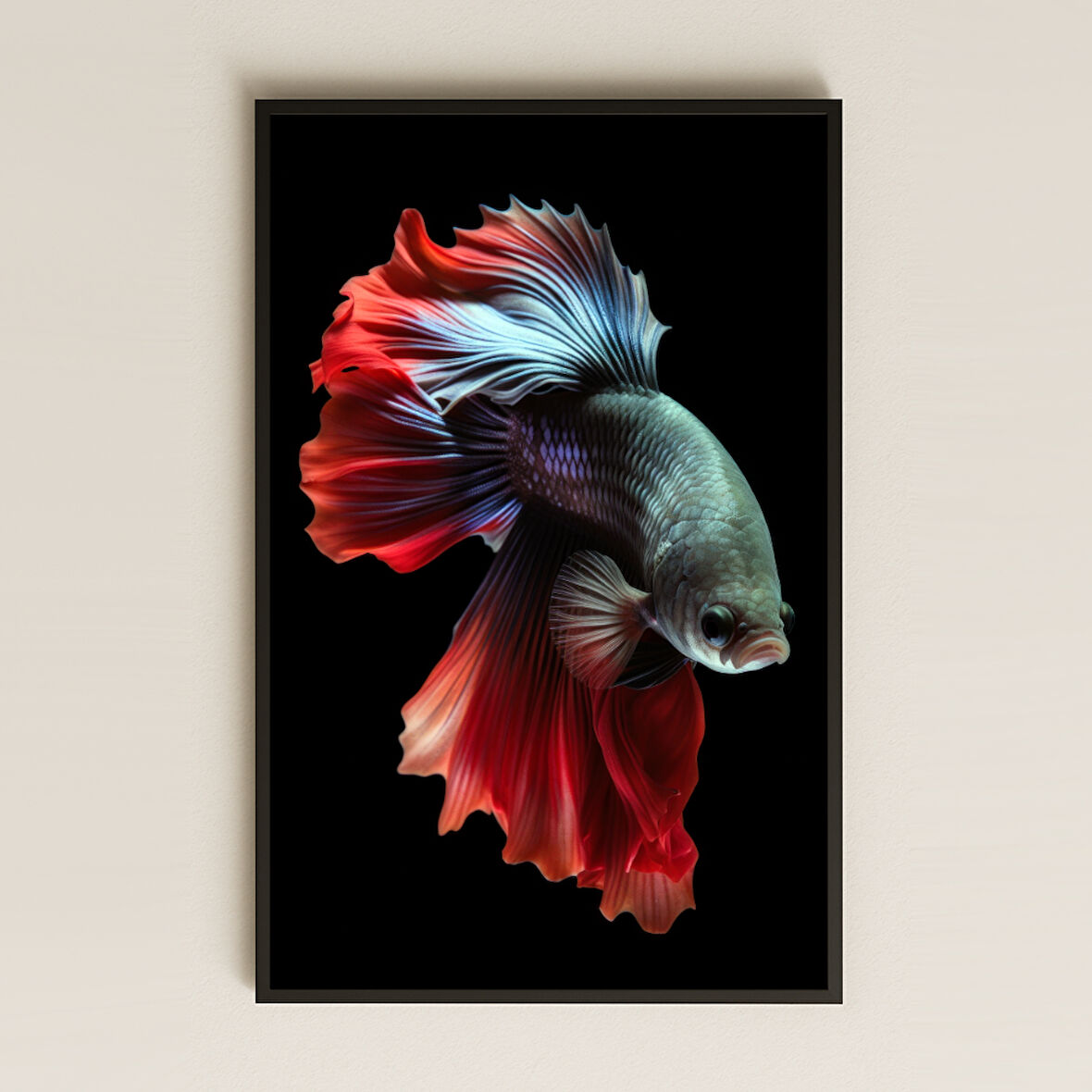 Betta Balığı Temalı Estetik Şeffaf Pleksi Tablo