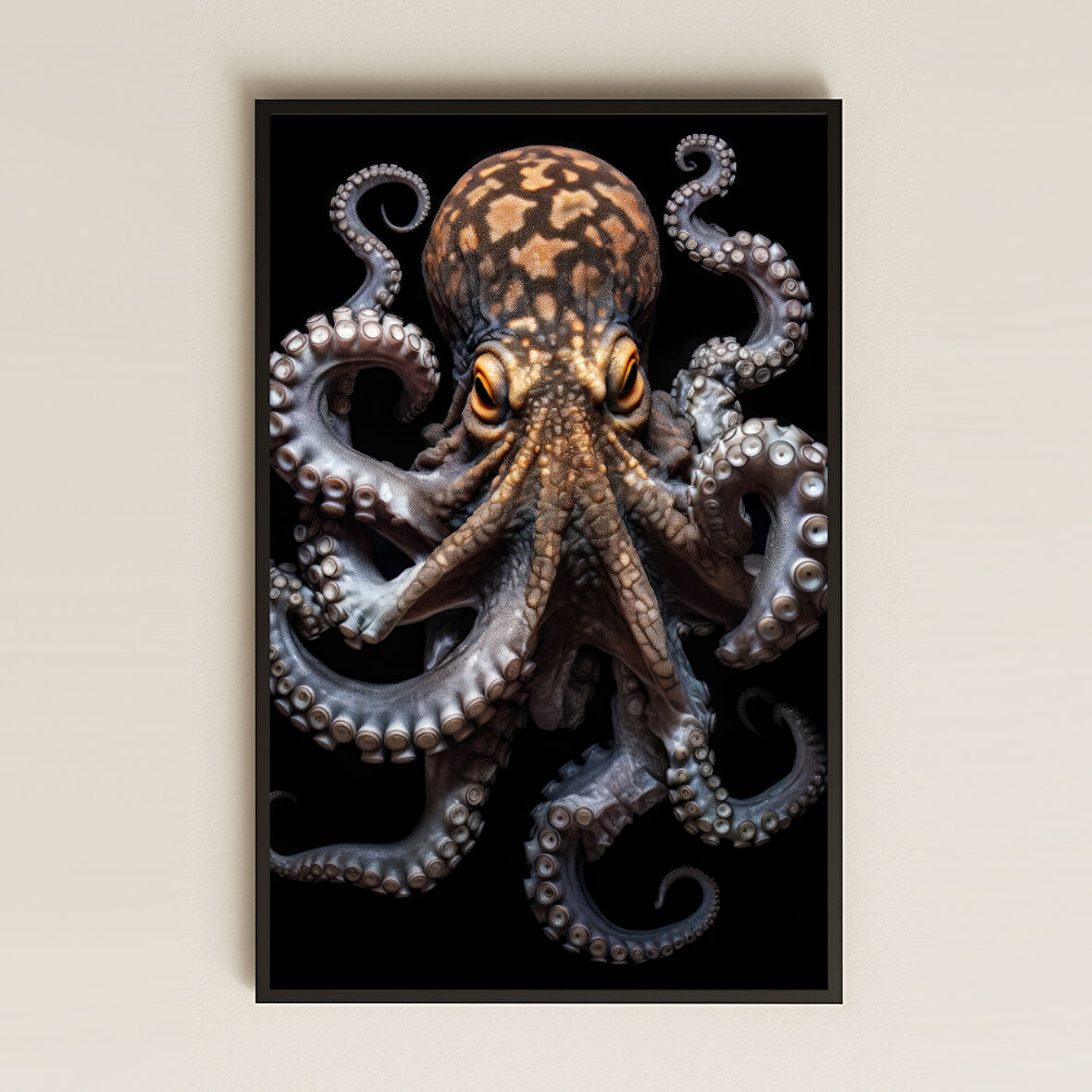 Yüksek Detaylı Ahtapot Tasarımlı Şeffaf Pleksi Tablo