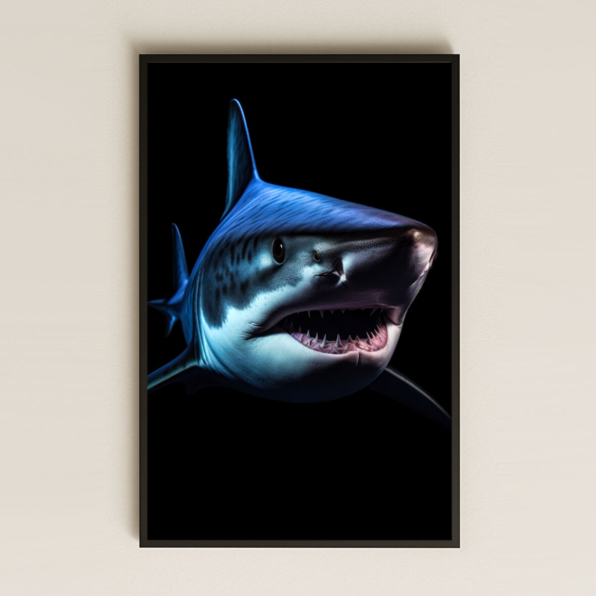 Hiperrealist Büyük Beyaz Köpekbalığı Şeffaf Pleksi Tablo